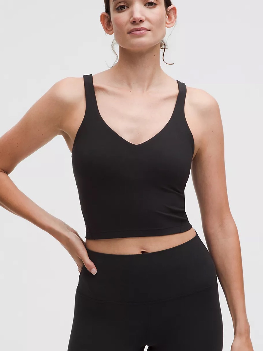 Lululemon Athletica Black Cropped V-Neck Tank Top